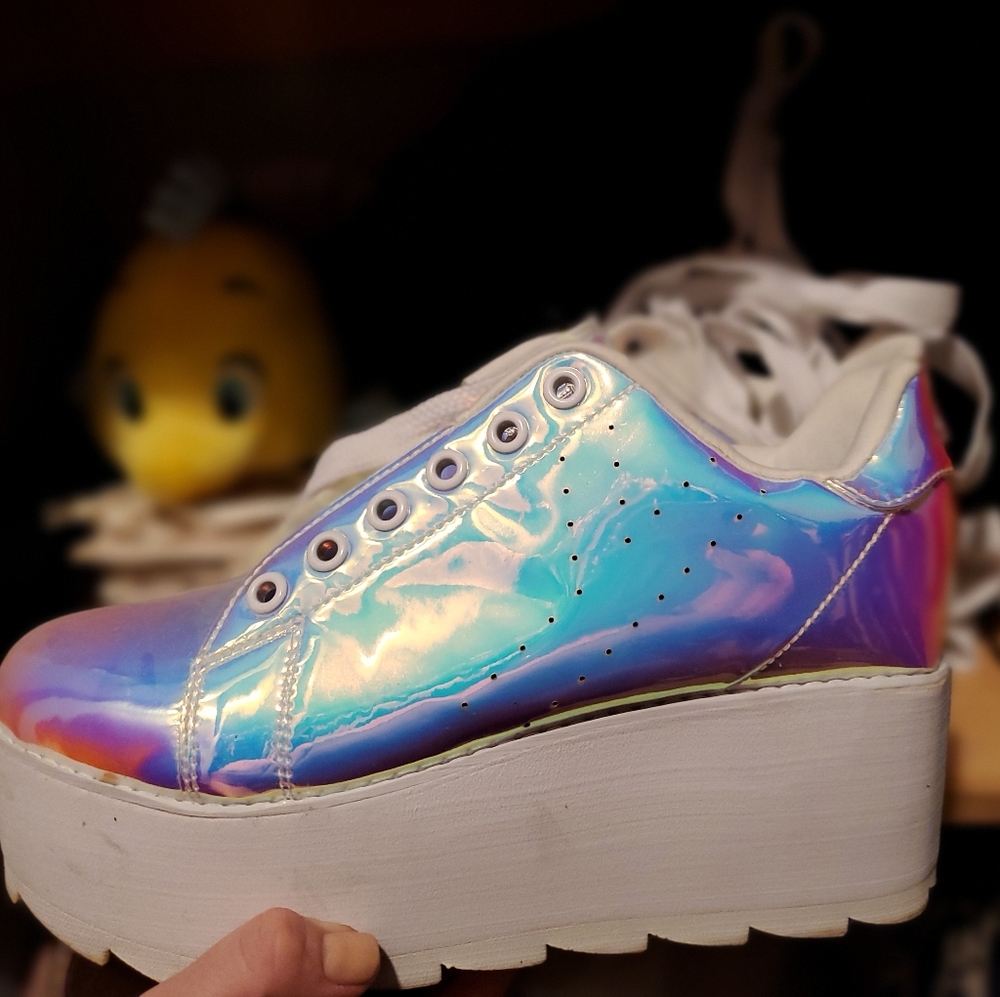 Mermaid irridecent platform sneakers
